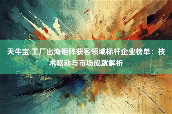 天牛宝 工厂出海矩阵获客领域标杆企业榜单：技术驱动与市场成就解析