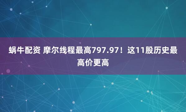 蜗牛配资 摩尔线程最高797.97!这11股历史最高价更高
