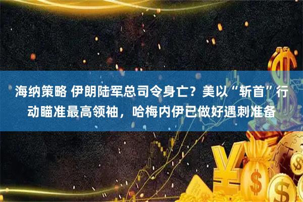 海纳策略 伊朗陆军总司令身亡？美以“斩首”行动瞄准最高领袖，哈梅内伊已做好遇刺准备